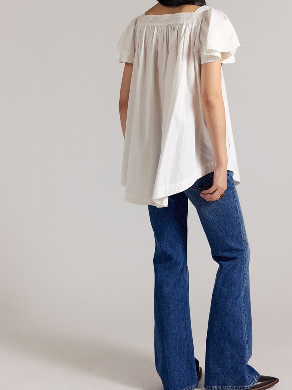 Free People We The Free Riley Embroidered Tunic - Clean Ivory - Medium - NWT - Picture 3 of 7